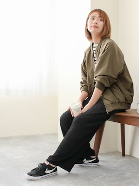 「アイテム（MA-1）」を使った、SocialGIRLさん（レディース・160cm）の春コーディネート