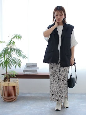 「スカートコーデ」｜「アイテム（ベスト）」を使った、SocialGIRLさん（レディース・160cm）の春コーディネート