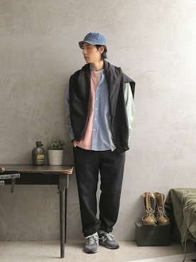 「WAIPER.inc（ワイパーインク）のアイテム（パンツ）」を使った、WAIPERさん（メンズ・186cm）の夏コーディネート