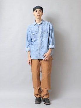 「デニムシャツ」｜WAIPERさん（メンズ・186cm）の秋コーディネート