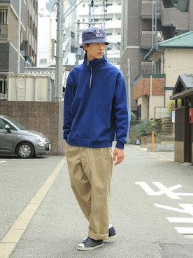 「WAIPER.inc（ワイパーインク）のアイテム（スウェット）」を使った、WAIPERさん（メンズ・186cm）の秋コーディネート