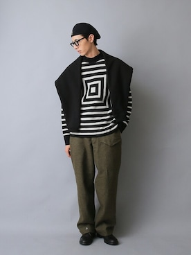 「アイテム（カーゴパンツ）」を使った、WAIPERさん（メンズ・186cm）の冬コーディネート