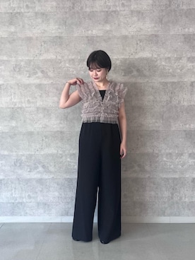 「チュールベスト」｜shimaさん（レディース・157cm）の夏コーディネート