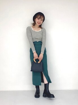 「ORiental TRaffic（オリエンタルトラフィック）のアイテム（ブーツ）」を使った、ORientalTRafficプレスさん（レディース・161cm）の秋コーディネート