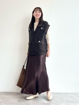 「スカートコーデ」｜「アイテム（ローファー）」を使った、ORientalTRafficプレスさん（レディース・157cm）の冬コーディネート