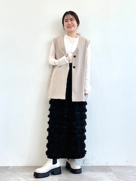 「ORiental TRaffic（オリエンタルトラフィック）のアイテム（ブーツ）」を使った、ORientalTRafficプレスさん（レディース・158cm）の秋コーディネート