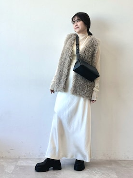 「ORiental TRaffic（オリエンタルトラフィック）のアイテム（ブーツ）」を使った、ORientalTRafficプレスさん（レディース・158cm）の冬コーディネート