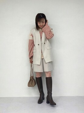 「ORiental TRaffic（オリエンタルトラフィック）のアイテム（ブーツ）」を使った、ORientalTRafficプレスさん（レディース・162cm）の秋コーディネート