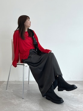 「ORiental TRaffic（オリエンタルトラフィック）のアイテム（ブーツ）」を使った、ORientalTRafficプレスさん（レディース・157cm）の冬コーディネート