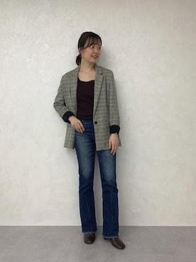 「ORiental TRaffic（オリエンタルトラフィック）のアイテム（ブーツ）」を使った、ORientalTRafficプレスさん（レディース・159cm）の秋コーディネート