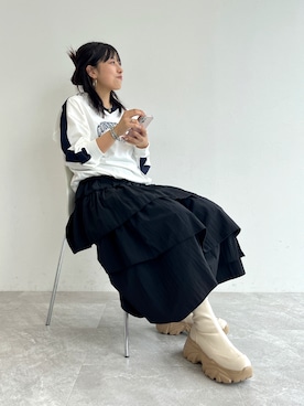 「ORiental TRaffic（オリエンタルトラフィック）のアイテム（ブーツ）」を使った、ORientalTRafficプレスさん（レディース・163cm）の秋コーディネート