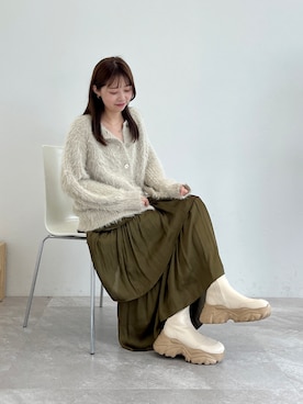 「ORiental TRaffic（オリエンタルトラフィック）のアイテム（ブーツ）」を使った、ORientalTRafficプレスさん（レディース・157cm）の冬コーディネート