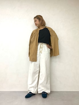 「アイテム（ローファー、ブルー系）」を使った、ORientalTRafficプレスさん（レディース・159cm）の夏コーディネート