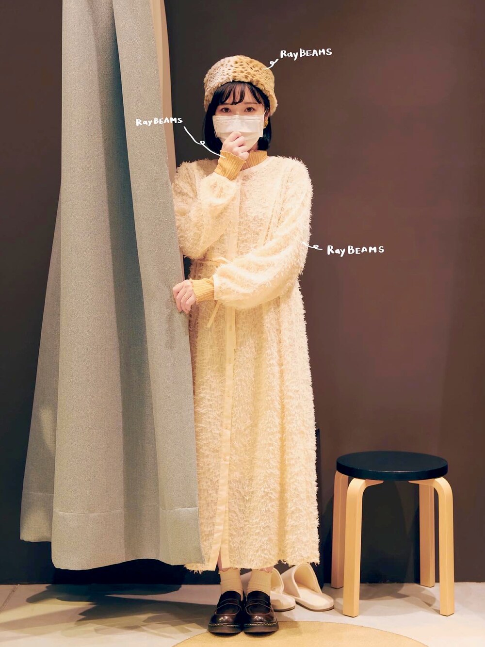 「BEAMS、Ray BEAMS」｜「Ray BEAMSの【WEB限定】Ray BEAMS / フェイクファー ロシア帽（キャップ、その他）」を使った、33🇹🇼さん（レディース・161cm）の冬コーディネートの1枚目の写真