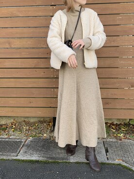 「SLOBE IENA（スローブイエナ）のアイテム（ワンピース）」を使った、ukapiさん（レディース・158cm）の秋コーディネート