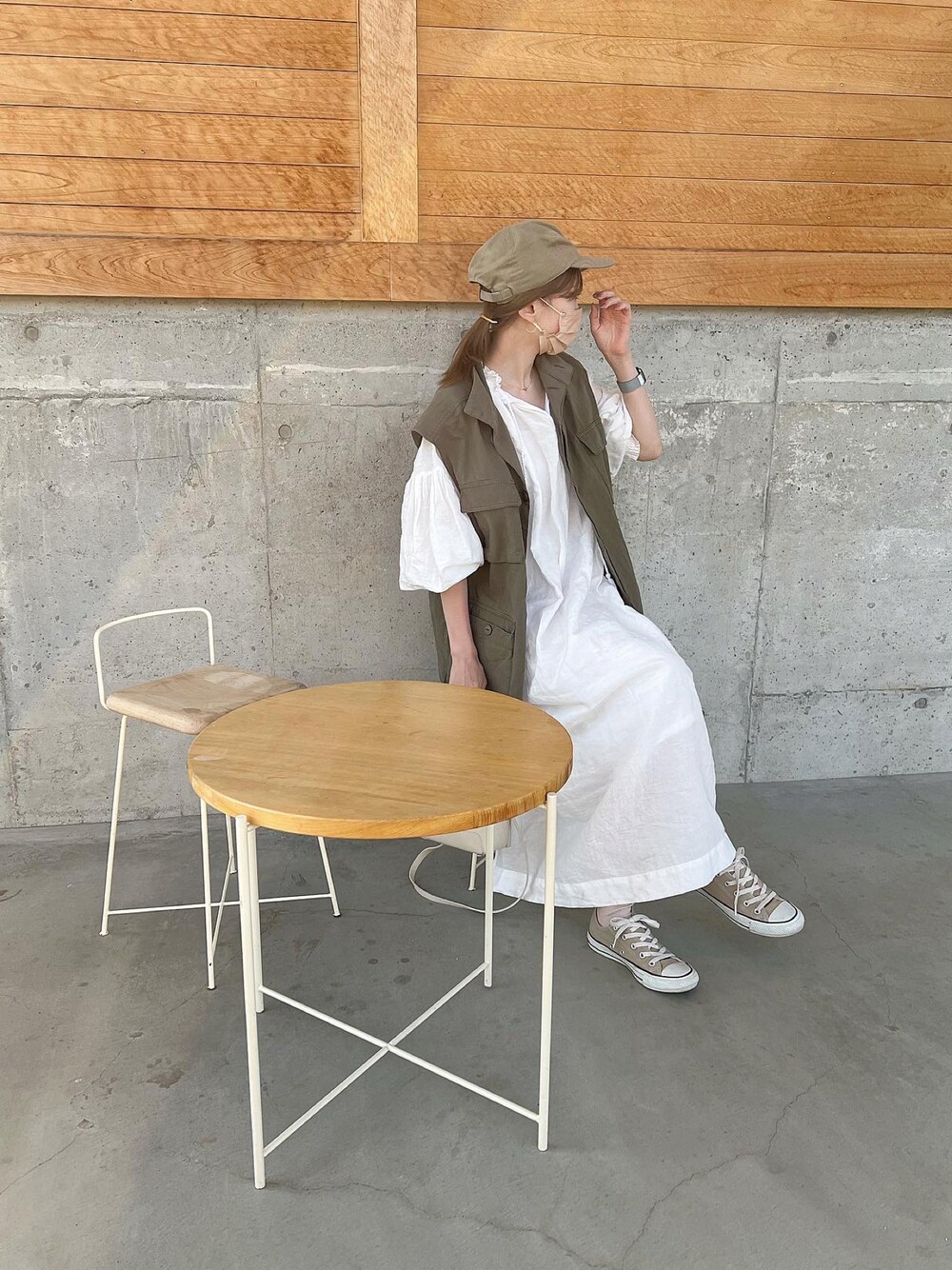 美品 IENA イエナ リネンカフタンワンピース 白 38 IENA（イエナ）の「maison リネンコットンワンピース