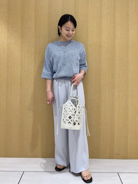 「ライトブルー」｜「アイテム（アクセサリー）」を使った、yamaさん（レディース・158cm）の春コーディネート