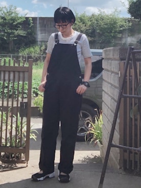 「GLOBAL WORK（グローバルワーク）のアイテム（オールインワン・サロペット）」を使った、NANAEさん（レディース・155cm）の夏コーディネート