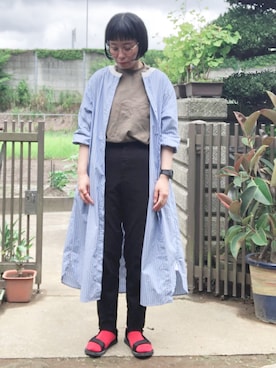 「G-SHOCK」｜「アイテム（ワンピース/ドレス）」を使った、NANAEさん（レディース・155cm）の夏コーディネート