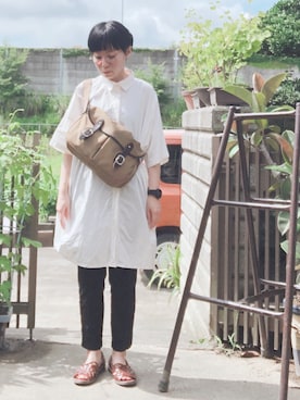 「G-SHOCK」｜「アイテム（ワンピース/ドレス）」を使った、NANAEさん（レディース・155cm）の夏コーディネート