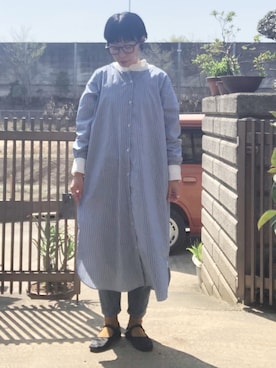 「G-SHOCK」｜「アイテム（ワンピース/ドレス）」を使った、NANAEさん（レディース・155cm）の春コーディネート