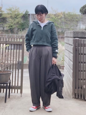 「studio CLIP（スタディオクリップ）のアイテム」を使った、NANAEさん（レディース・155cm）の秋コーディネート