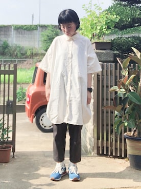 「G-SHOCK」｜「アイテム（ワンピース/ドレス）」を使った、NANAEさん（レディース・155cm）の夏コーディネート