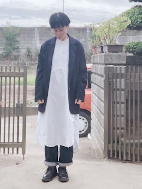 「G-SHOCK」｜「アイテム（ワンピース/ドレス）」を使った、NANAEさん（レディース・155cm）の秋コーディネート