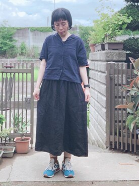 「G-SHOCK」｜「アイテム（ワンピース/ドレス）」を使った、NANAEさん（レディース・155cm）の夏コーディネート