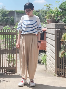 「tiny tiny（ティニーティニー）のアイテム（アクセサリー）」を使った、NANAEさん（レディース・155cm）の夏コーディネート
