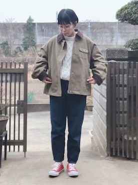 「アイテム（腕時計）」を使った、NANAEさん（レディース・155cm）の冬コーディネート