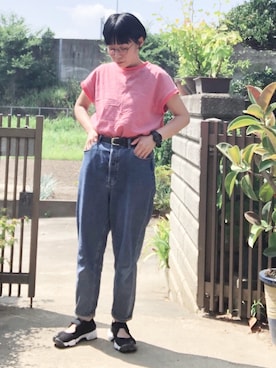 「coen（コーエン）のアイテム」を使った、NANAEさん（レディース・155cm）の夏コーディネート