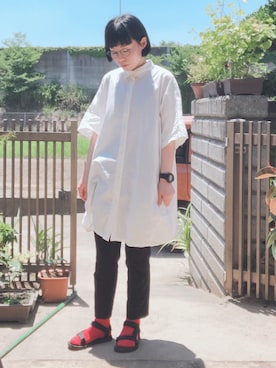 「G-SHOCK」｜「アイテム（ワンピース/ドレス）」を使った、NANAEさん（レディース・155cm）の夏コーディネート