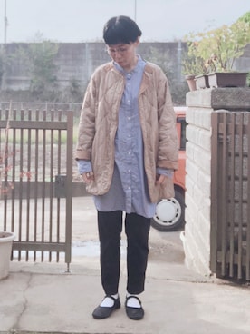 「G-SHOCK」｜「アイテム（ブルゾン）」を使った、NANAEさん（レディース・155cm）の秋コーディネート