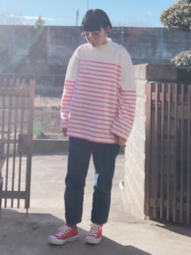 「アイテム（腕時計）」を使った、NANAEさん（レディース・155cm）の冬コーディネート