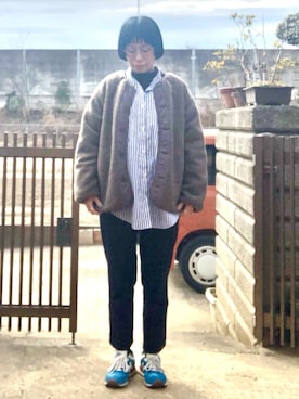 「studio CLIP（スタディオクリップ）のアイテム（ブルゾン）」を使った、NANAEさん（レディース・155cm）の冬コーディネート
