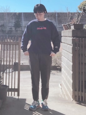 「しまむら（シマムラ）のアイテム（スウェット）」を使った、NANAEさん（レディース・155cm）の冬コーディネート