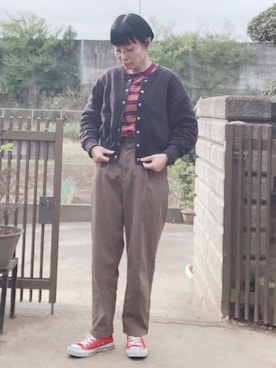 「アイテム（腕時計）」を使った、NANAEさん（レディース・155cm）の秋コーディネート