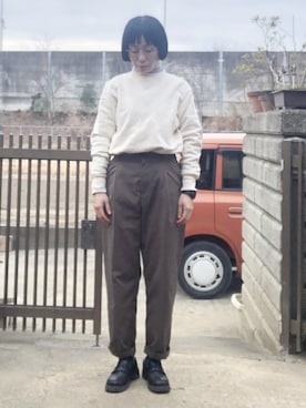 「G-SHOCK」｜「アイテム（スウェット）」を使った、NANAEさん（レディース・155cm）の春コーディネート