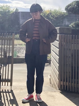 「アイテム（腕時計）」を使った、NANAEさん（レディース・155cm）の秋コーディネート