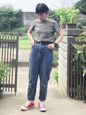 「アイテム（腕時計）」を使った、NANAEさん（レディース・155cm）の夏コーディネート