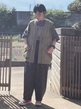 「アイテム（腕時計）」を使った、NANAEさん（レディース・155cm）の秋コーディネート