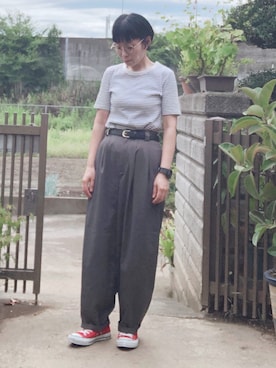 「アイテム（腕時計）」を使った、NANAEさん（レディース・155cm）の秋コーディネート