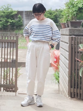 「LAKOLE（ラコレ）のアイテム（アクセサリー）」を使った、NANAEさん（レディース・155cm）の春コーディネート