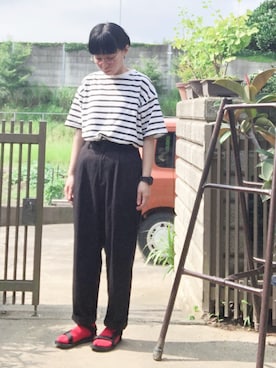 「Teva×靴下」｜NANAEさん（レディース・155cm）の夏コーディネート