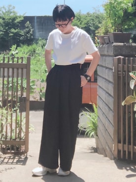 「LAKOLE（ラコレ）のアイテム（パンツ）」を使った、NANAEさん（レディース・155cm）の夏コーディネート