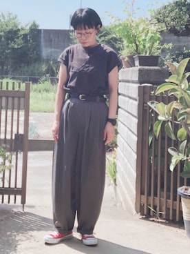 「アイテム（リング）」を使った、NANAEさん（レディース・155cm）の夏コーディネート
