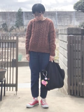 「studio CLIP（スタディオクリップ）のアイテム」を使った、NANAEさん（レディース・155cm）の冬コーディネート