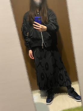 「ダンク」｜「アイテム（MA-1）」を使った、りさん（レディース・165cm）の春コーディネート