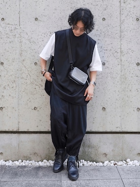 「LAD MUSICIAN（ラッドミュージシャン）のアイテム（シューズ）」を使った、心さん（メンズ・164cm）の夏コーディネート
